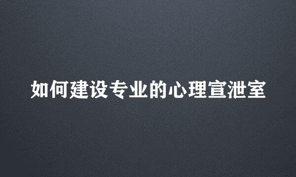 如何建设专业的心理宣泄室