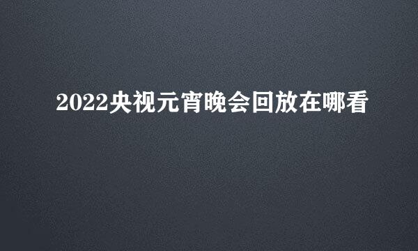 2022央视元宵晚会回放在哪看