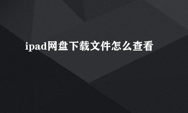 ipad网盘下载文件怎么查看