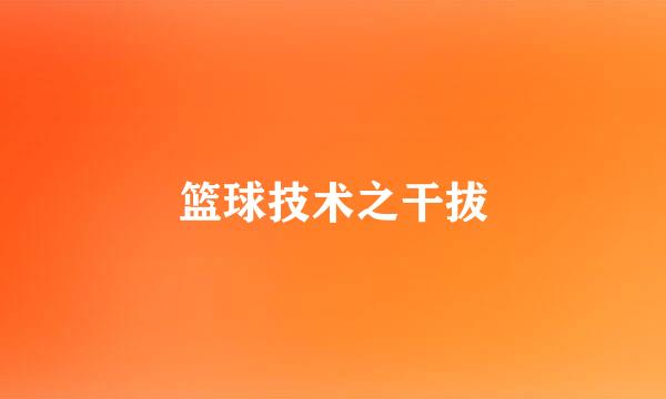篮球技术之干拔