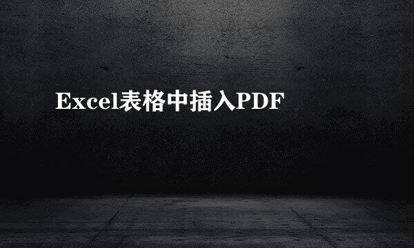 Excel表格中插入PDF