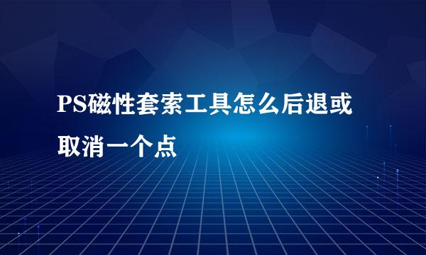 PS磁性套索工具怎么后退或取消一个点