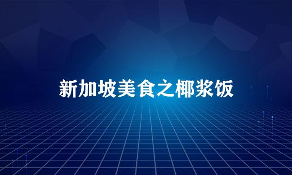 新加坡美食之椰浆饭