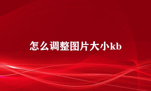 怎么调整图片大小kb