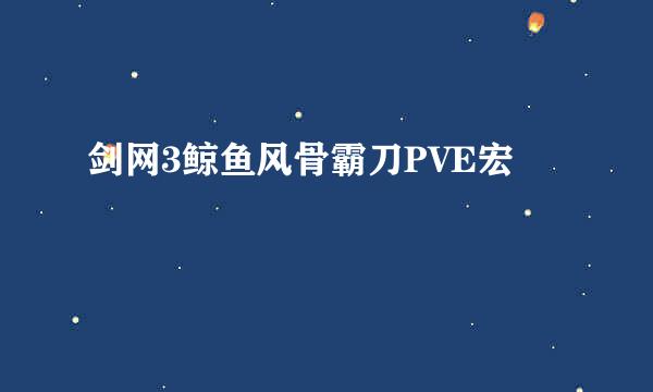 剑网3鲸鱼风骨霸刀PVE宏