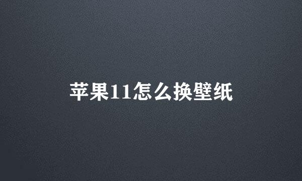 苹果11怎么换壁纸