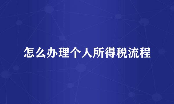 怎么办理个人所得税流程