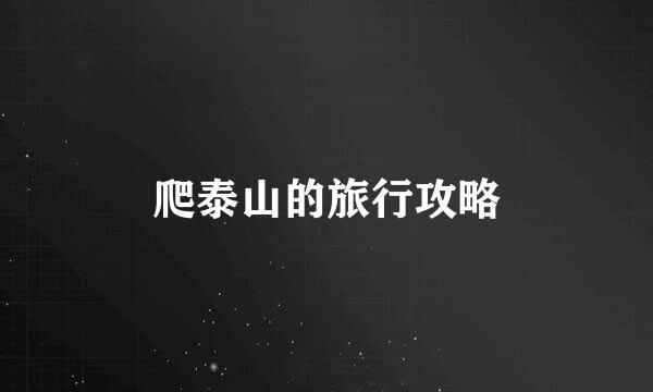 爬泰山的旅行攻略