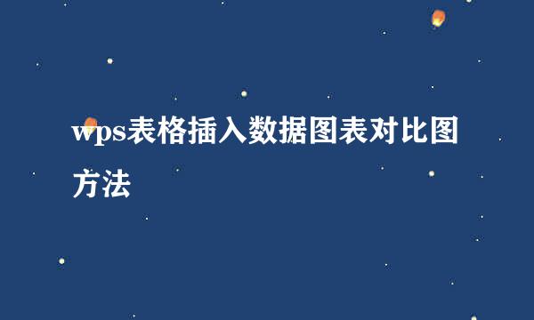 wps表格插入数据图表对比图方法