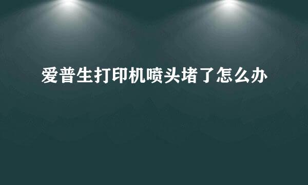 爱普生打印机喷头堵了怎么办