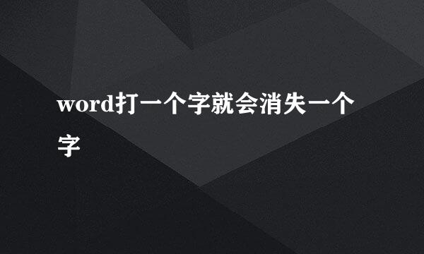 word打一个字就会消失一个字