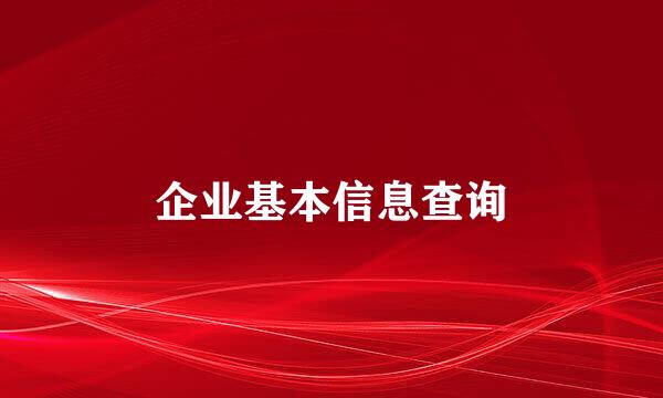 企业基本信息查询