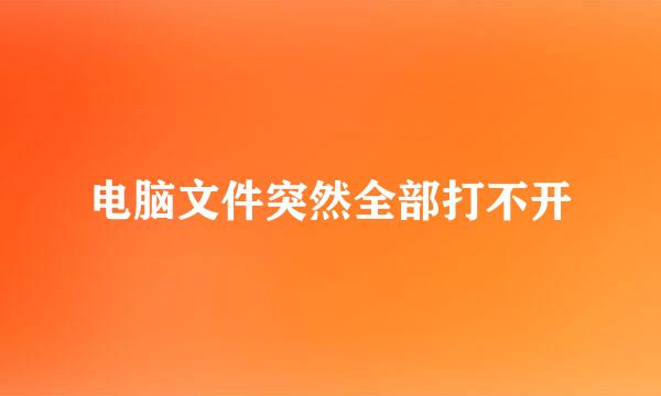电脑文件突然全部打不开