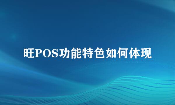 旺POS功能特色如何体现