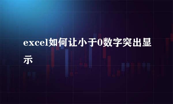 excel如何让小于0数字突出显示 