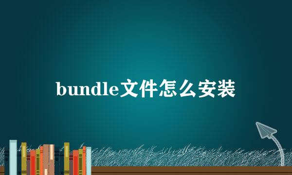bundle文件怎么安装