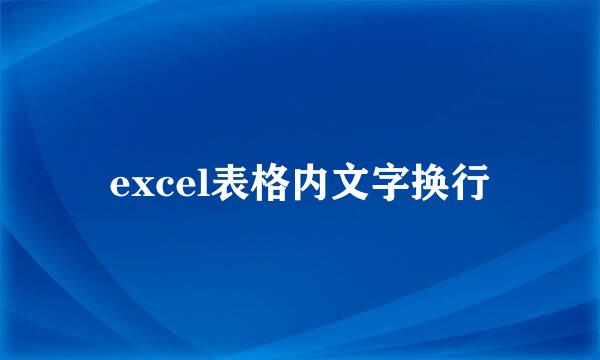 excel表格内文字换行