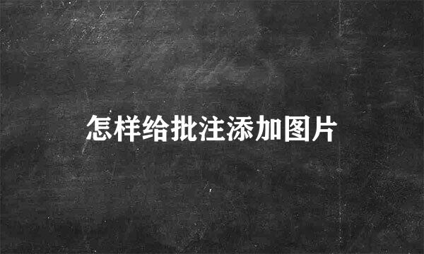 怎样给批注添加图片