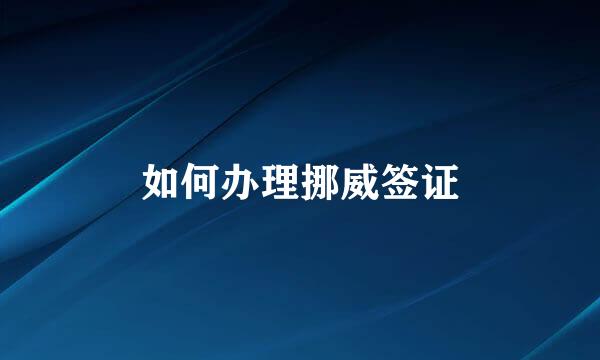 如何办理挪威签证