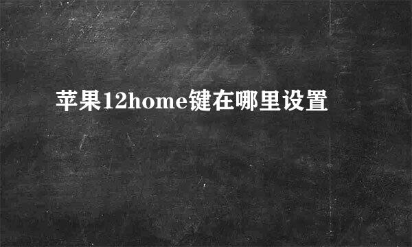 苹果12home键在哪里设置