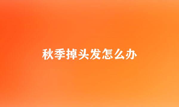 秋季掉头发怎么办
