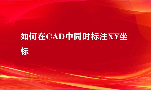 如何在CAD中同时标注XY坐标