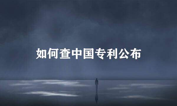 如何查中国专利公布