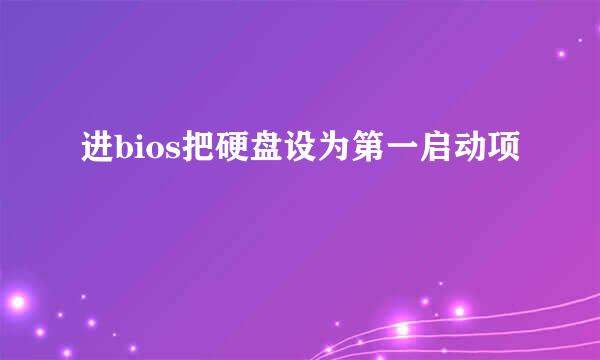 进bios把硬盘设为第一启动项