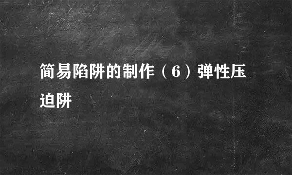 简易陷阱的制作（6）弹性压迫阱