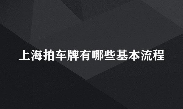 上海拍车牌有哪些基本流程