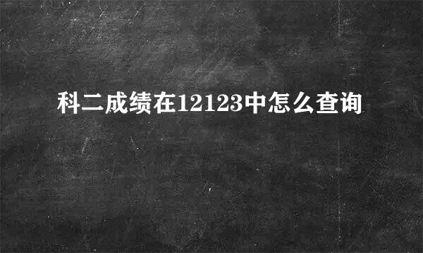 科二成绩在12123中怎么查询