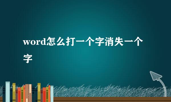 word怎么打一个字消失一个字