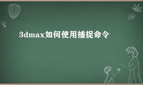 3dmax如何使用捕捉命令