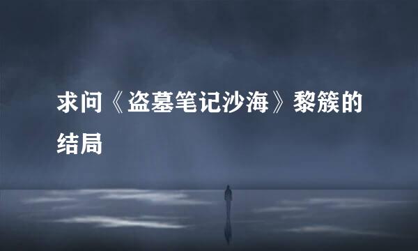 求问《盗墓笔记沙海》黎簇的结局