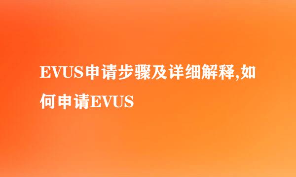 EVUS申请步骤及详细解释,如何申请EVUS