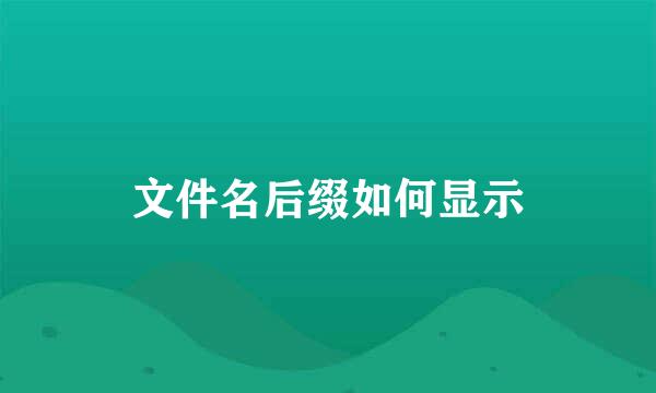 文件名后缀如何显示