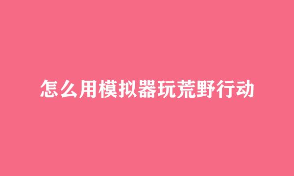 怎么用模拟器玩荒野行动