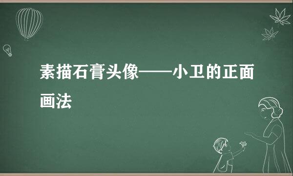 素描石膏头像——小卫的正面画法