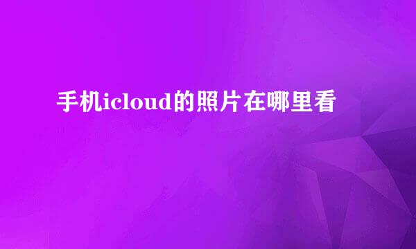 手机icloud的照片在哪里看