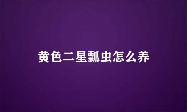 黄色二星瓢虫怎么养