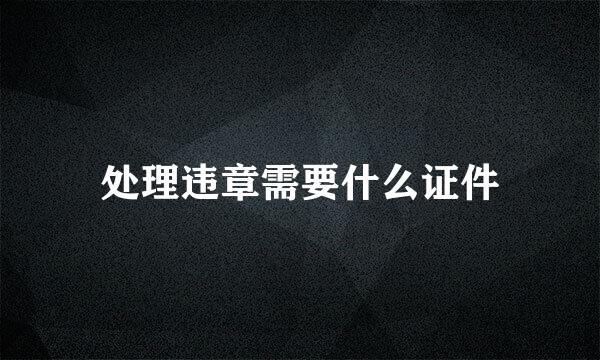 处理违章需要什么证件