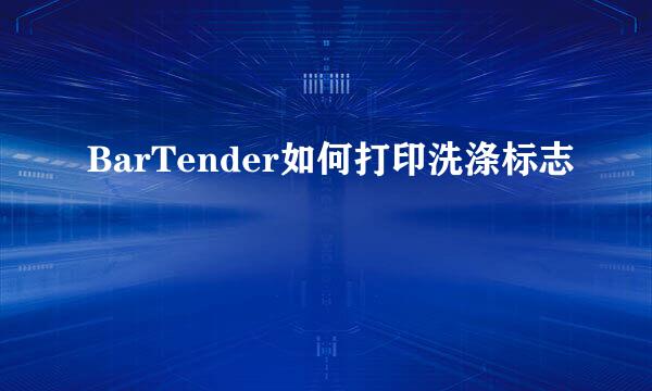BarTender如何打印洗涤标志