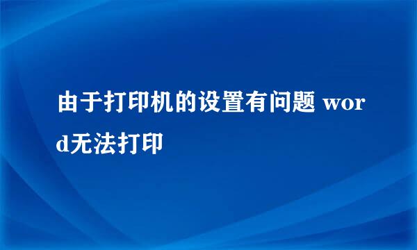 由于打印机的设置有问题 word无法打印