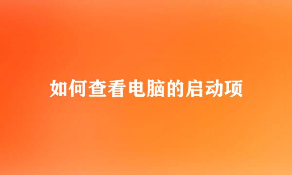 如何查看电脑的启动项