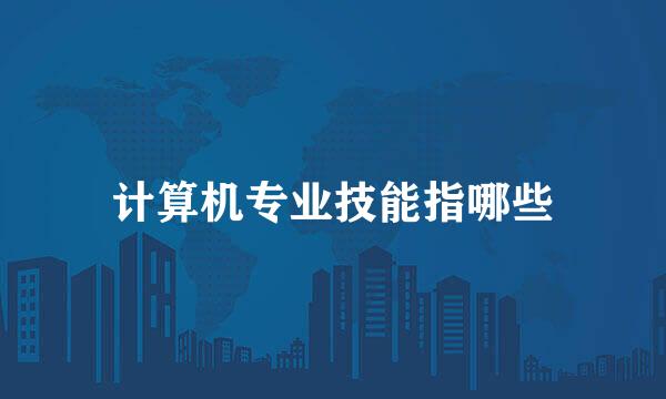 计算机专业技能指哪些