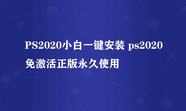 PS2020小白一键安装 ps2020免激活正版永久使用