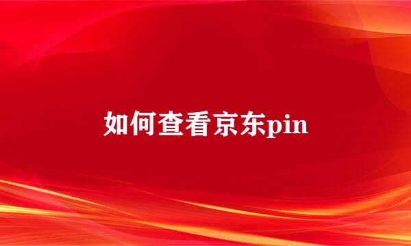 如何查看京东pin
