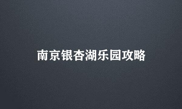 南京银杏湖乐园攻略