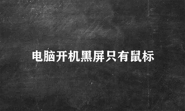 电脑开机黑屏只有鼠标