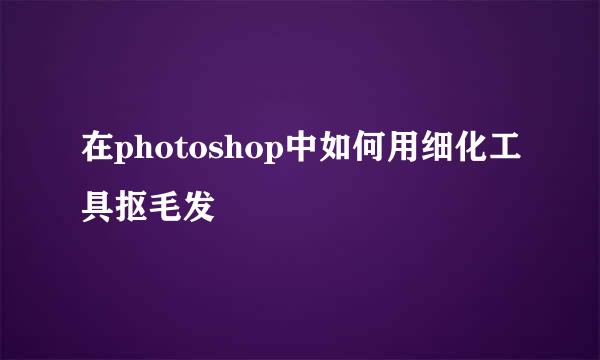 在photoshop中如何用细化工具抠毛发